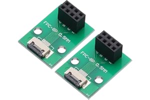 MECCANIXITY 2pcs FFC FPC Connector Board 8 Pins 0.5mm Socket to 2.54mm Double Row Female Header Strip Adapter, PCB Converter 
