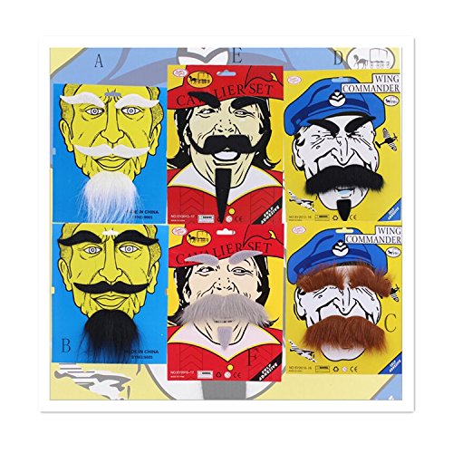 Coper ® Funny Costume Party Male Halloween Beard Facial Hair Disguise Black Mustache