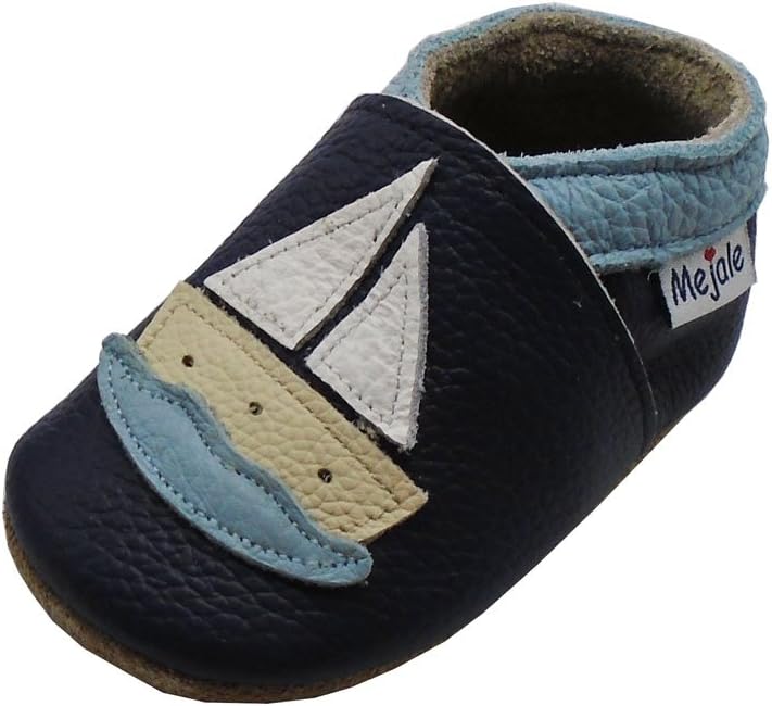 Mejale Baby Shoes Soft Sole Leather Moccasins Cartoon Butterfly Infant Toddler First Walker Slippers