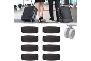 GROLOMO Luggage Wheels Cover,8 pcs Luggage Compartment Wheel Protection Cover,Carry on Luggage Wheels Cover,Colorful Silent Silicone Luggage Wheel Covers for Most Luggage (Black)