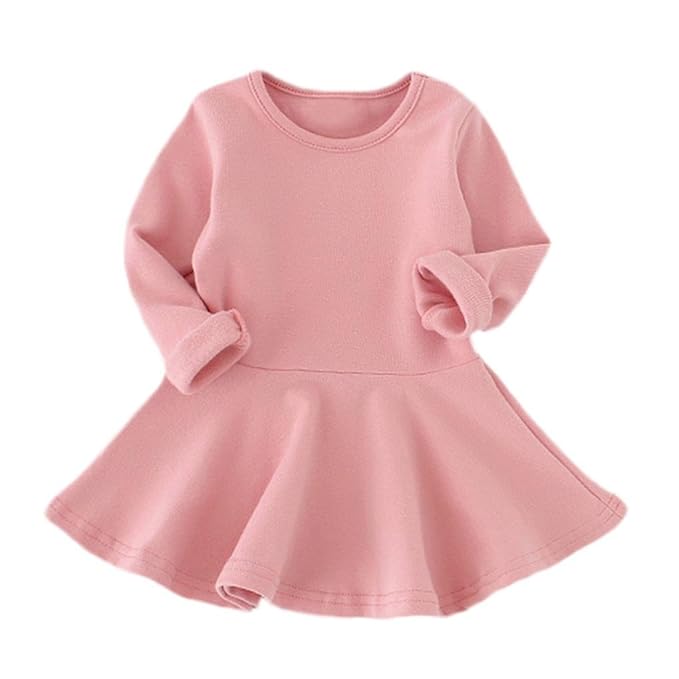 Kleinkind Baby Mädchen Kleidung Babykleidung Floral Bow Outfits Kleid Mädchen Blumenkleidung Lange Hülsen Kleid Langarm Kleid