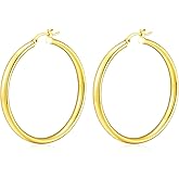 14K Gold Plated Hoop Earrings for Women Chunky Hoop Earrings for Women Thick Lightweight Earrings Jewelry Gifts
