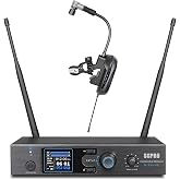 SGPRO BM333 Wireless Gooseneck Saxophone Microphone | Clip-on mic, EQ and echo, 262 ft range, Rechargeable, 4.5 hr runtime, Soprano, alto, tenor and baritone sax, Solo or band use
