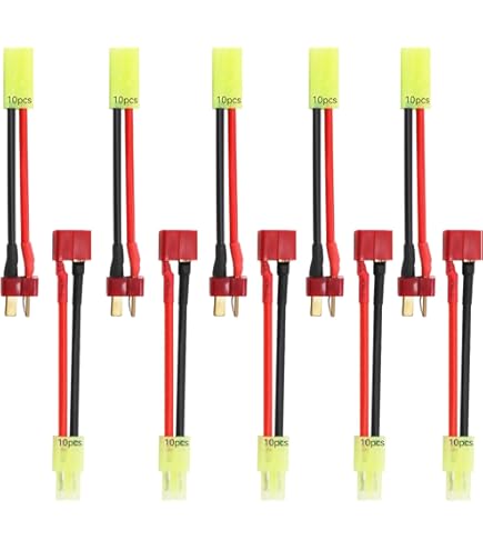 Pack De 5 Pares De Conectores Deans Macho Y Hembra Con Cable De Silicona 14 AWG Para Baterías RC Y Drones