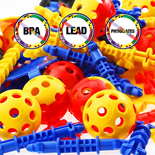 Litian STEM Learning Toys 160 Pieces Set, Building Bricks Creative DIY Engineering Construction Building Blocks Kids Educational Toy Set for Boys and Girls Ages 3+
