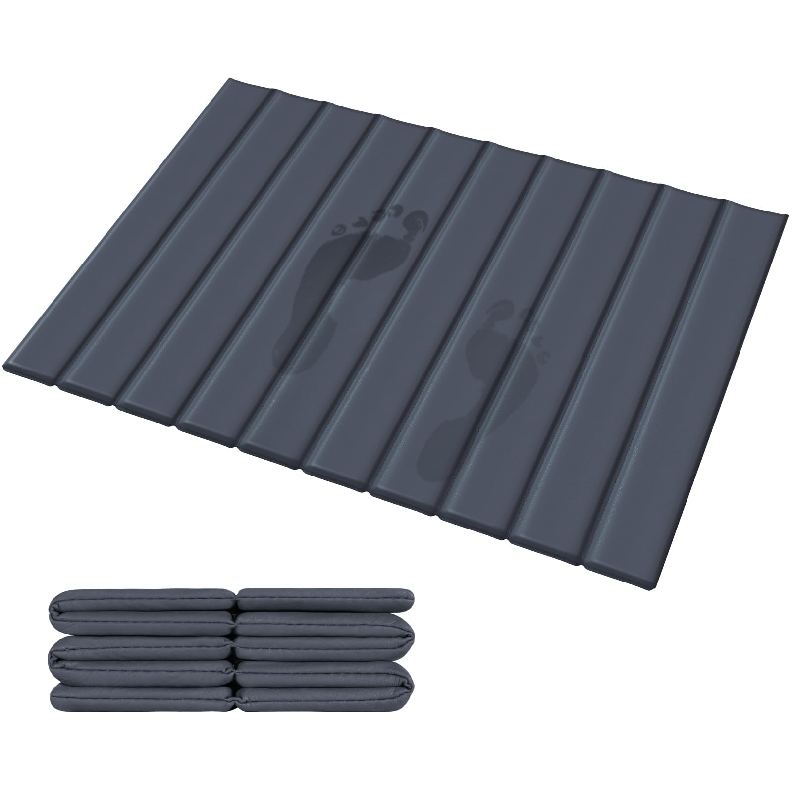 Photo 1 of Veeloim Foldable Stone Bath Mat Covered with Nano Tech Absorbent Fabric, Quick Dry Diatomaceous Earth Bath Mat for Bathroom, Non-Slip, Compact & Easy to Clean (25 * 16 Dark Grey)