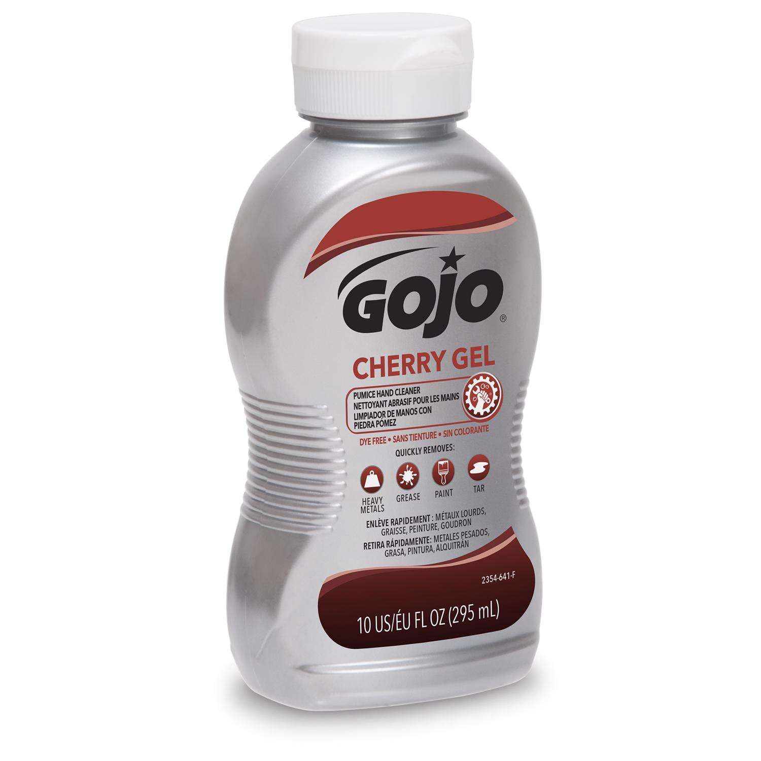 GOJO Cherry Gel Pumice Hand Cleaner, Cherry Scent, 10 Oz Bottle