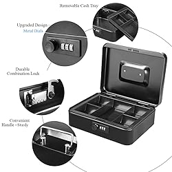 Jssmst Large Cash Box with Combination Lock