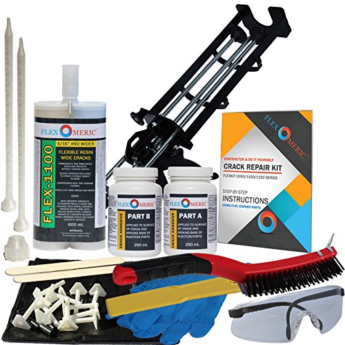Click Here to See More Images Concrete Foundation Crack Repair Kit - Mid-Range Viscosity Polyurethane - FLEXKIT-1100-10