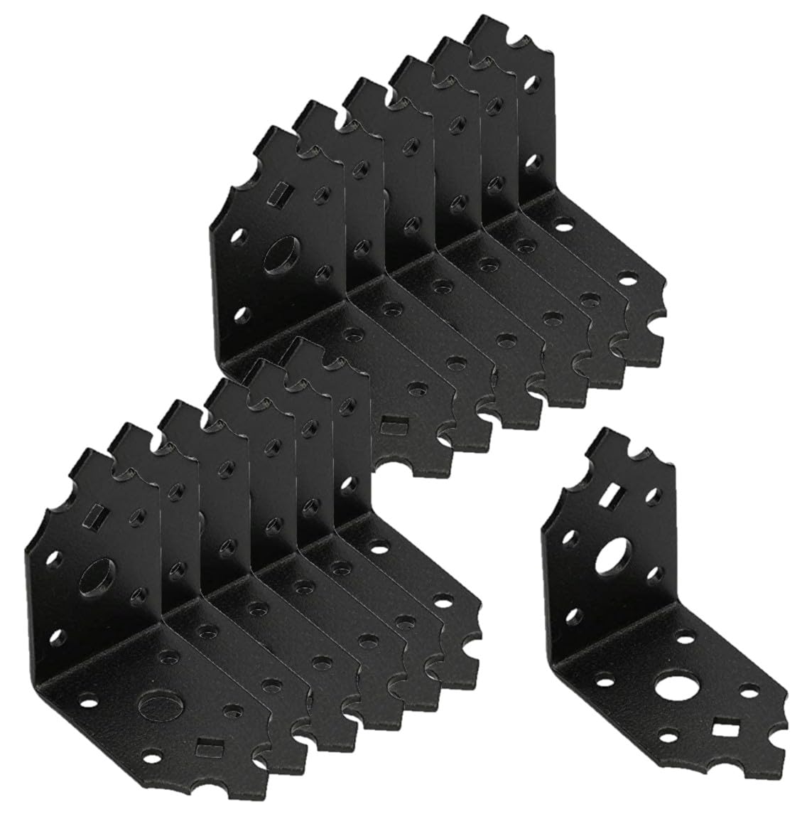 KOTARBAU® Set of 25 Angle Connectors Chair Angle Furniture Angle Hole Angle Building Angle Wood Connector Bar Angle Connector Powder Coating Black (65 x 65 x 40 mm)