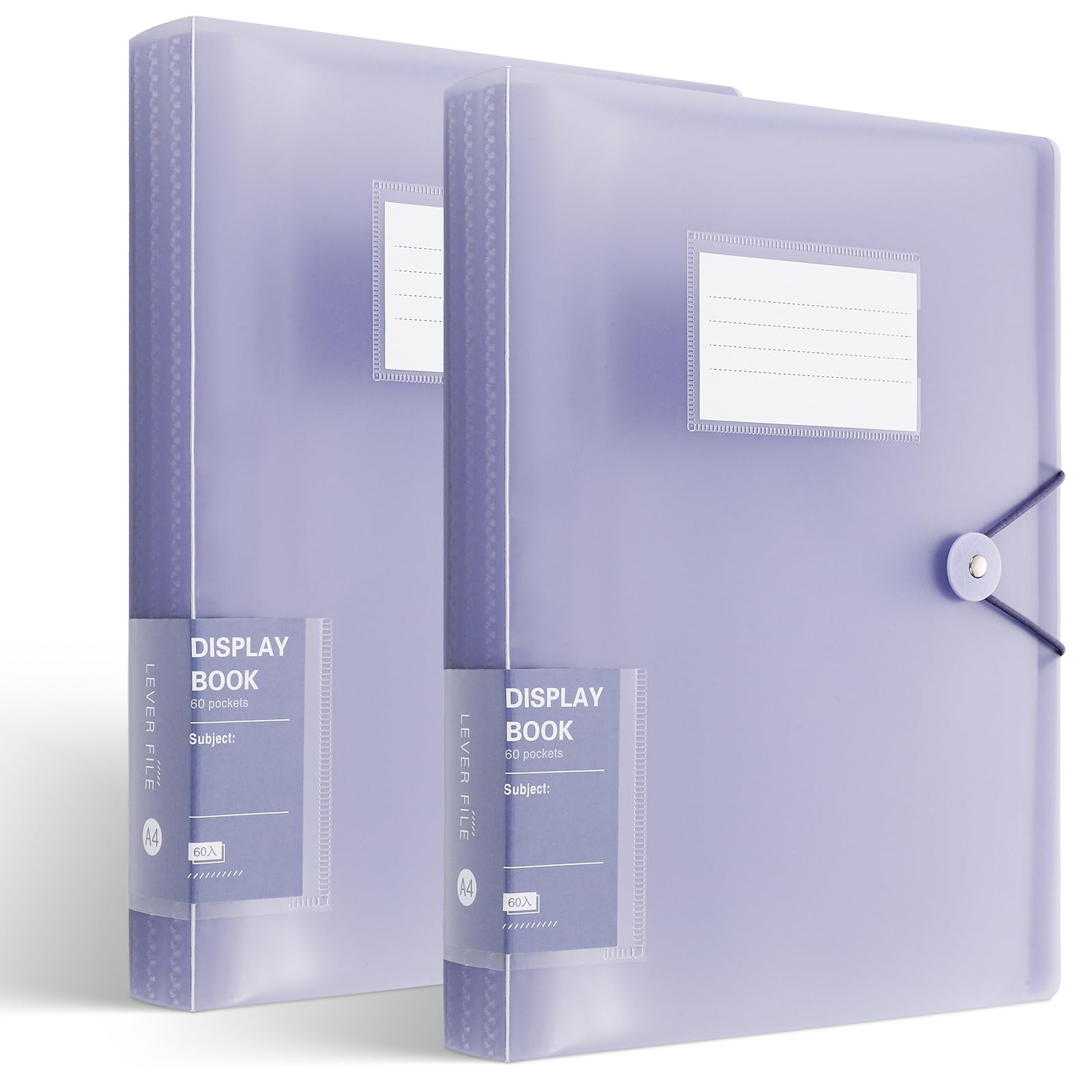 Thboxes 2 Pack Total 120 Pockets A4 Display Folders, Display Book Folder with Plastic Sleeves and Safety Rope Presentation Folders Document Project Folder for School and Offices