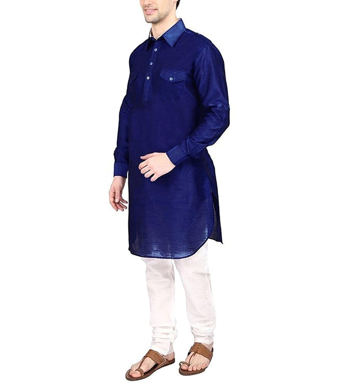 royal kurta men's silk blend pathani kurta churidar set