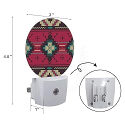 Axayaz Ethnic Pattern Night Light Red Native