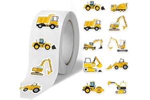 Cartoon Engineering Vehicle Stickers Roll - 500 Pcs, PVC Self-Adhesive Stickers, Reusable, Suitable for Decorating Mobile Pho