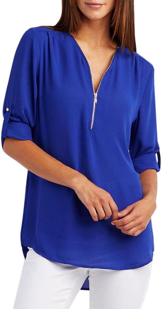 TIFENNY Fashion Women's Tops Long Sleeve T-Shirt Loose Casual Blouse