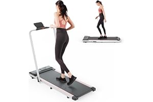 DeerRun 3 in 1 Folding Treadmills for Home, 3.0HP Powerful and Quiet Under Desk Treadmill, 300 lbs Capacity Foldable Walking Pad with Remote Control and Space Saving, Free Installation