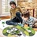 HOMOFY Dinosaurs Toys Race Car Tracks with 96 Pieces Flexible Tracks Set 2 Dinosaurs and Military Vehicles 4 Trees&2 Slopes for Kids Toddlers Toys 1 2 3 4 Years Old Boys&Girls