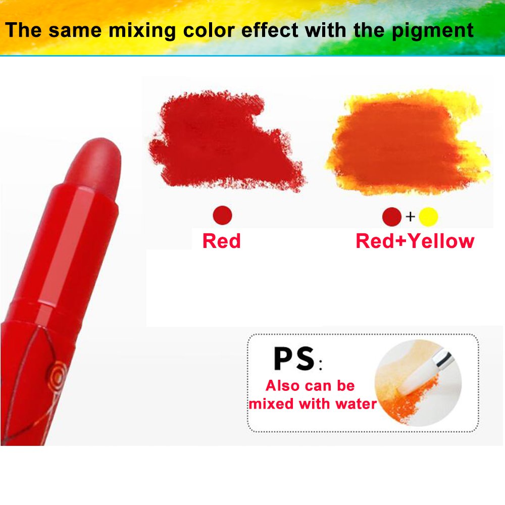 Shackcom Face Paint, 12 Colors Rotating Washable Non-Toxic 3 in 1 Effect -Crayon-Pastel-Watercolor-Body or Finger Painting Crayons for Kids Halloween Birthday Christmas Party Gift