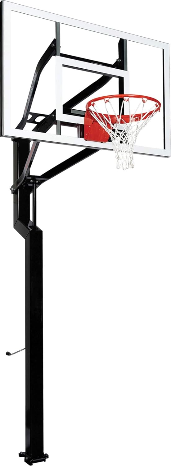 Goalsetter All-Star In Ground Adjustable Basketball System with 54-Inch Glass Backboard and Single Static Rim, Black (SS45554G1) : Sports & Outdoors