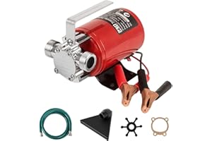 Utility Pump, Prostormer 12V DC 350GPH Electric 1/10HP Mini Portable Water Transfer Pump with Water Hose Kit Great for Yard, Garden, Pool Draining