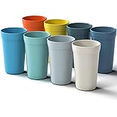 Homestockplus 【Set of 8】 20 Oz Tumbler Cups,Unbreakable Drinking Cups Microwave and Dishwasher Safe BPA Free E-Co Friendly Reusable Cup For Smoothies,Water