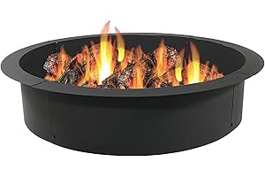 Sunnydaze Outdoor Fire Pit Ring - DIY Above or In-Ground Steel Fire Ring Insert - 45-Inch Outer/39-Inch Inner Diameter