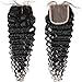 Brazilian Deep Wave Virgin Hair 3 Bundles with Middle Part Closure Natural Black(12 14 16+10)