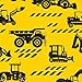 OAKI Kids Rubber Rain Boots with Easy-On Handles, Construction Vehicles, 10T US Toddler