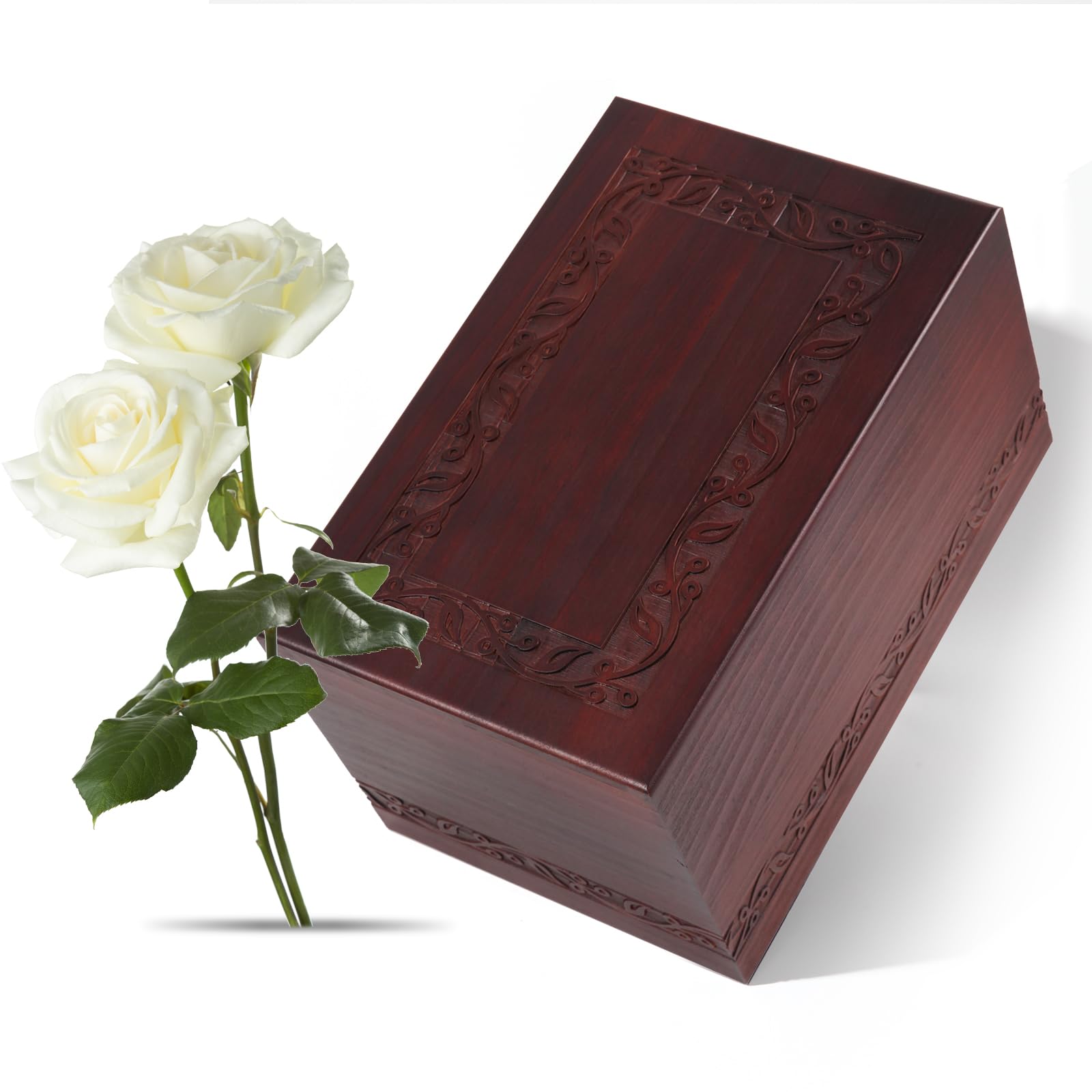 Wooden Urns for Human Ashes Adult Male Female, Wood Urns for Ashes Men Women, Holds Ashes of An Human up to 110 kgs (Cherry)