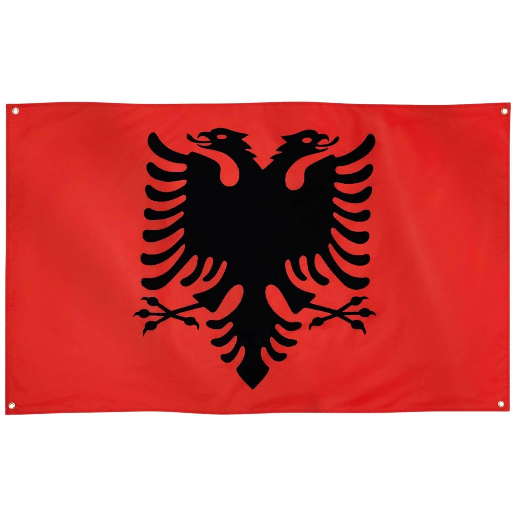 Runesol Flag of Albania, 91x52cm, 3ft x 5ft, 4 Rings, Albanian Flag, Flags of Albania, Premium Flags, Interior, Outdoor, Novruz — image 1