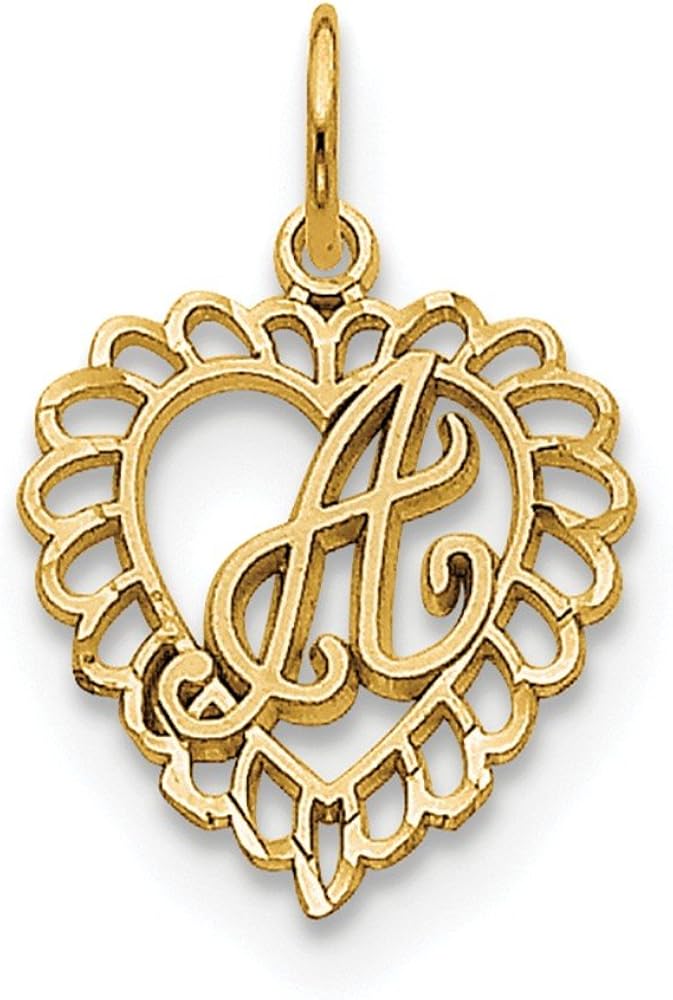 14K Gold Initial Charm Pendant (0.91 in x 0.59 in