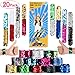 SCIONE Mermaid Slap Bracelets 20 Pack Party Favors Kids Christmas School Classroom Prizes Girls Dance Birthday Party Pack Flip Sequin