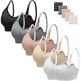 habibee Womens Nursing Bra Seamless Breastfeeding Sleep Maternity Bra with Remove Bra Pads Extenders 5 Pack