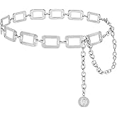 HIQUACC Women's Chain Belt Metal Waist Belt Chunky Belly Link Belt