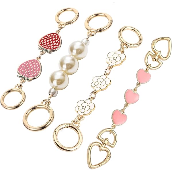 Llavero De Perlas Y Cinta Para Mujer - Llavero Pulsera Elegante, Accesorio Bolso O Coche, Color Negro, Regalo Detalle Especial