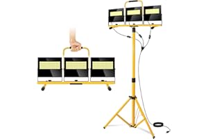 54000 Lumen Work Lights with Stand Led Triod Light 3 Adjustable Head with 16FT Cord LED Work Lights with Stand for Outdoor In