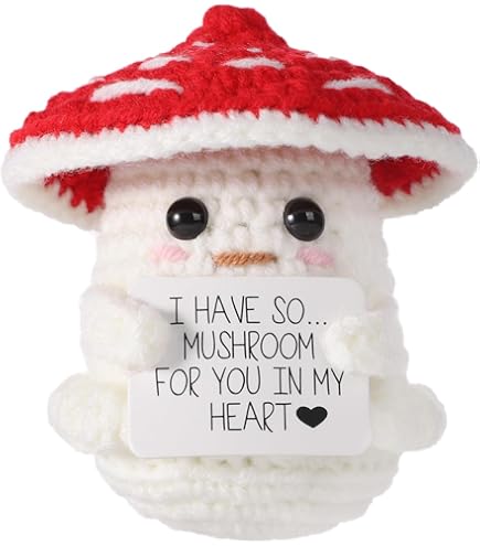 Amazon.com: TOYMIS Positive Mushroom Crochet Doll, Knitted Funny
