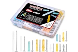 Leanking Plastic Drywall Wall Anchors Screws Assortment Kit 300 Pieces