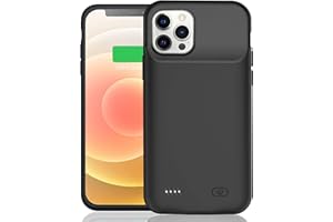 KCKEBLM Battery Case for iPhone 12/12 Pro, Enhanced 7000mAh Ultra-Slim Rechargeable Portable Protective Charging Case Extended Battery Pack Compatible with iPhone 12/12 Pro (6.1 inch) Charger Case (Black)