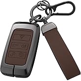Qunzes Key Fob Cover with Heavy-duty Keychain for Range Rover Evoque Sport Vogue Velar Defender Discovery 5