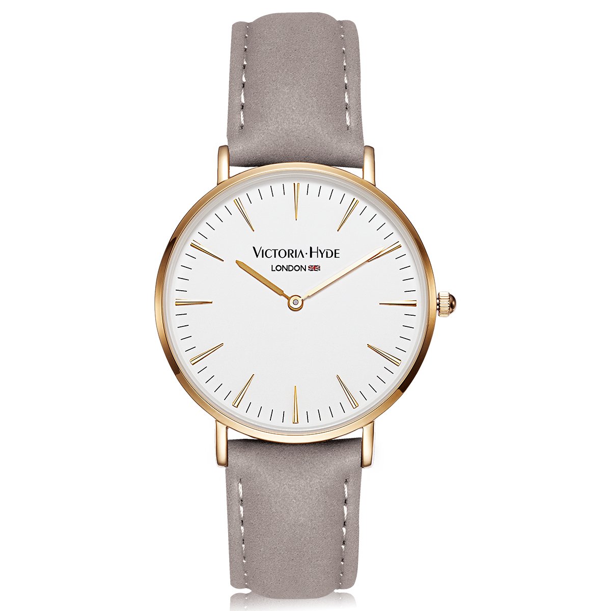 VICTORIA HYDE Classic Minimalist Women Men Unisex Watches Analog Quartz Detachable Genuine Leather Strap Wristwatch Mother's Day Gifts