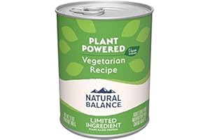 Natural Balance Limited Ingredient Adult Wet Canned Dog Food with Vegan Plant Based Protein and Healthy Grains, Vegetarian Recipe, 13 Ounce (Pack of 12)