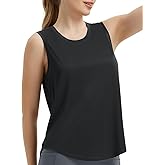 baleaf Women's Sleeveless Workout Tops Athletic Racerback Tank Top High Neck Yoga Running Shirts Loose Fit Gym Tennis Black XL