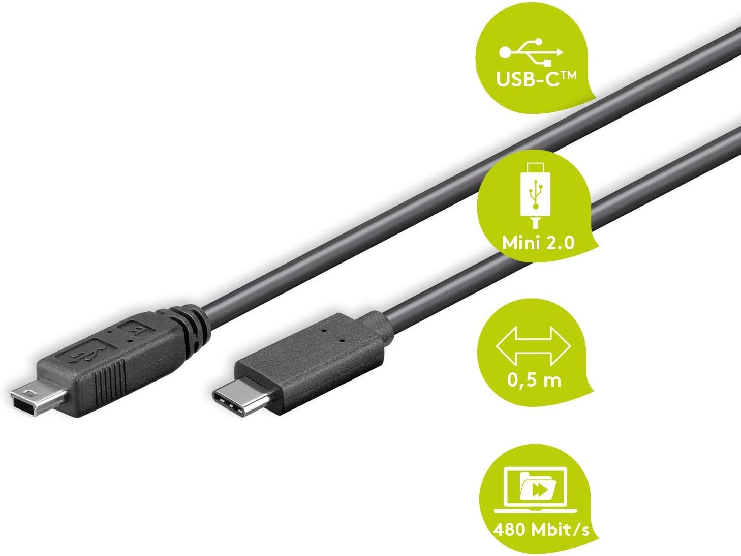 Usb c кабель 0.5 м. Usb c к usb type b 2,0 кабель.