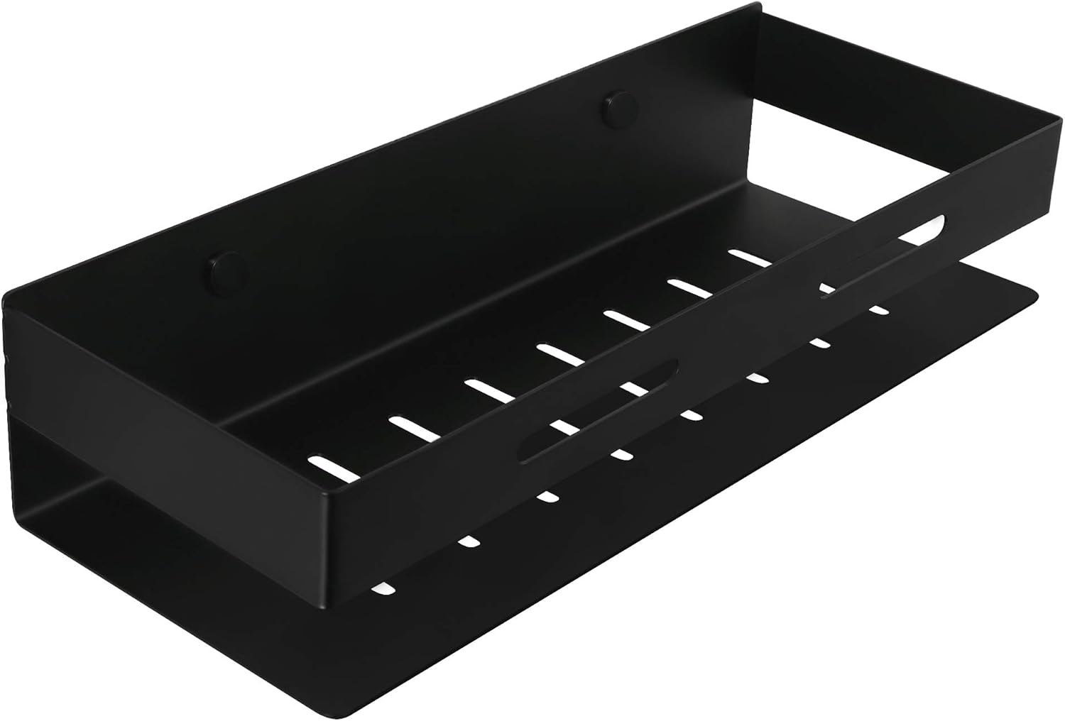 SKOWLL Bathroom Wall Shelves Drill Free with Glue Shower Caddy Wall Mounted No Drill Holes Shower Basket Stain Proofing Modern Style, Matte Black Finished: Kitchen & Dining
