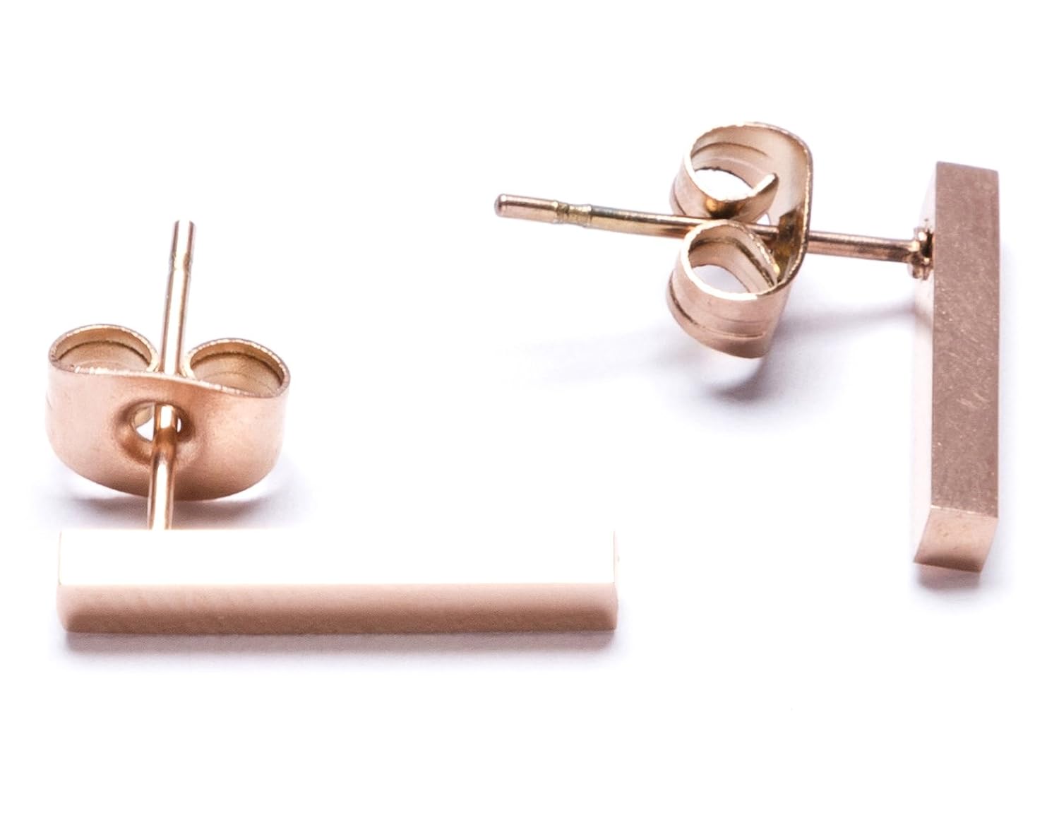 Happiness Boutique Damas Pendientes Líneas Modernas Oro Rosa  Pendientes de Botón