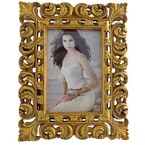 Gift Garden Friends Gift 4 by 6 -Inch Picture Frame Gold Ornate Photo 4x6