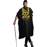 TIDOIRSA Dashiki for Men,Embroidery African Mens Clothing Dashiki Shirts and Pants Outfits 3 Pieces Set