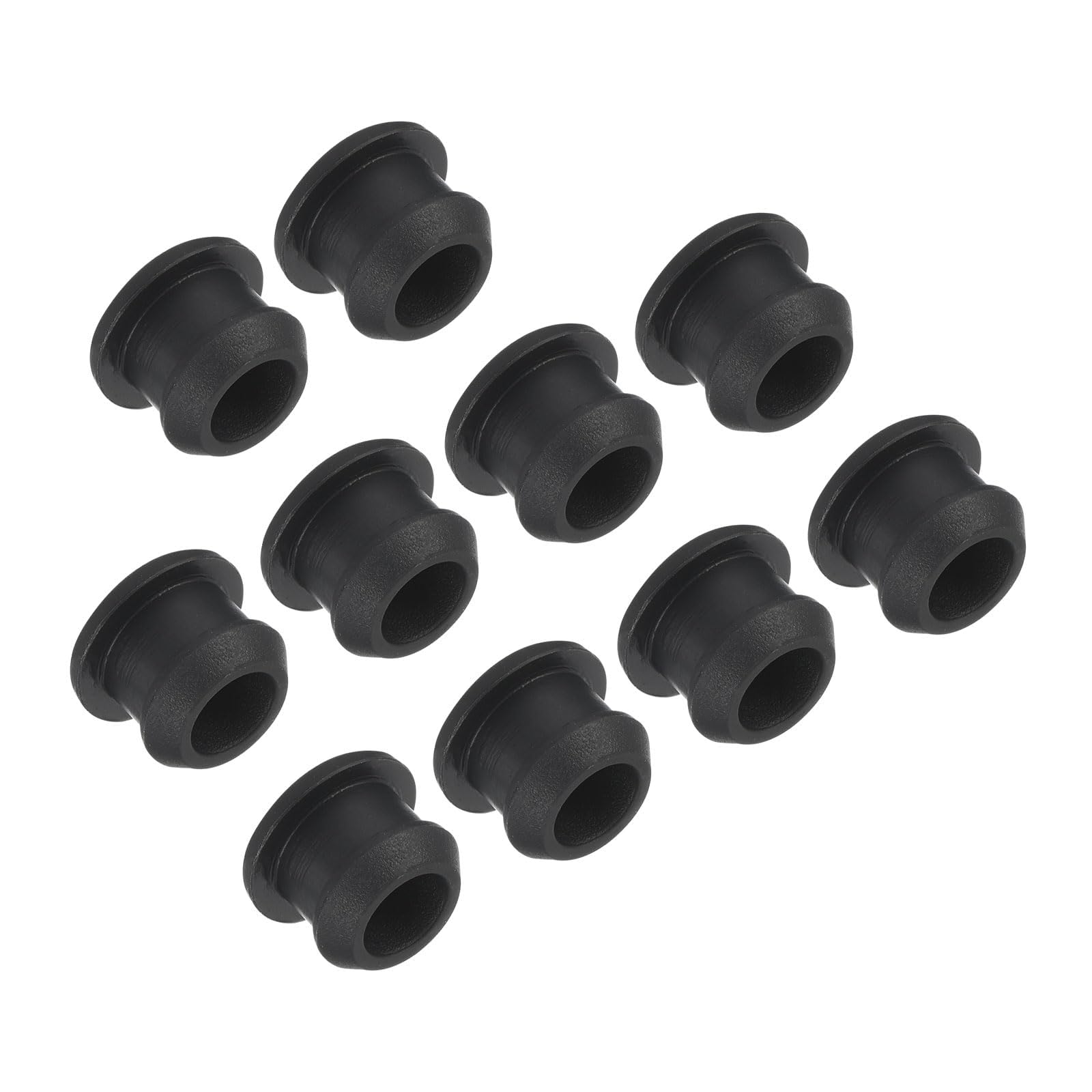 TOP-VIGOR 10Pcs Silicone Snap in Locking Hole Plugs, 10.5mm Diameter Hole Stoppers, Rubber Panel Seal Cover Flush Type Panel Round for Kitchen Rubber Bulkheads Waterproof Sealing Plugs, Black