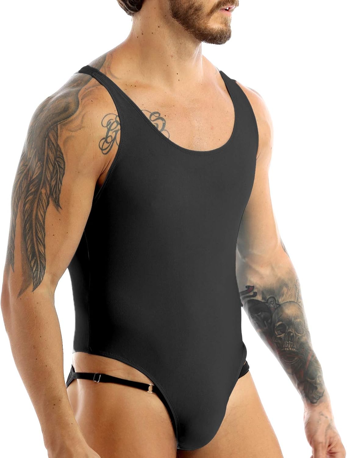 Agoky Men's Racer Back Wresting Singlet Bodysuit Mankini Gymnastic Jumpsuit Underwear Swimwear: Clothing